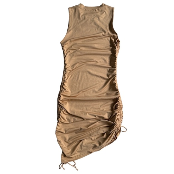 NWT Superdown Cory Ruched Side Mini Dress Nude Small S Neutral Closet Staple - Picture 9 of 12